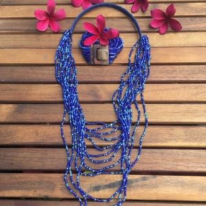 Blue Necklace & Bracelet Set